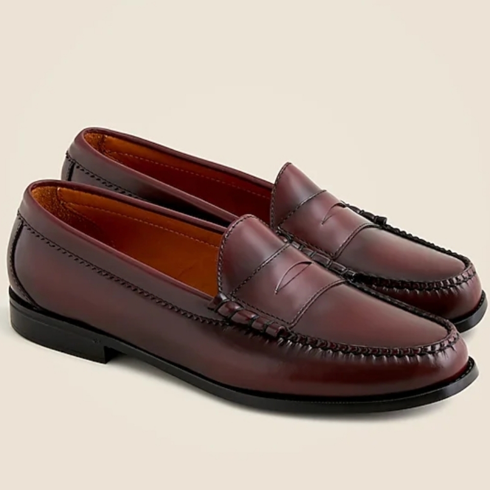 J. Crew Camden Leather Loafers - Vintage Merlot